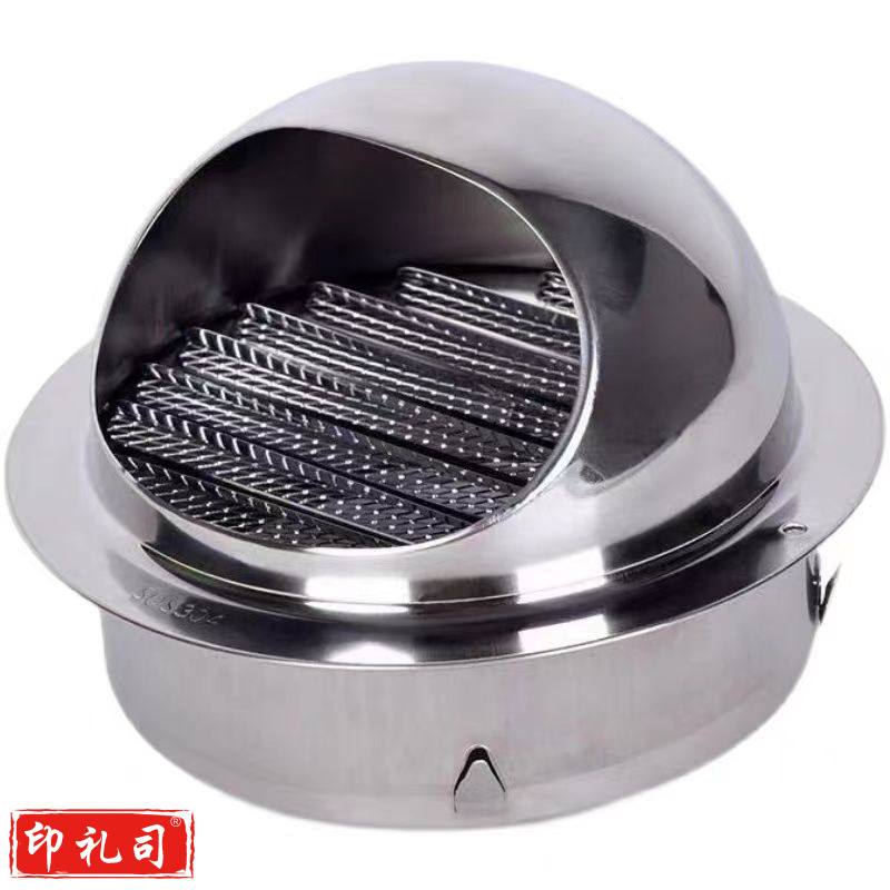  304不锈钢加厚通风口 风帽防雨帽 外墙出风口油烟机排烟管罩 80MM