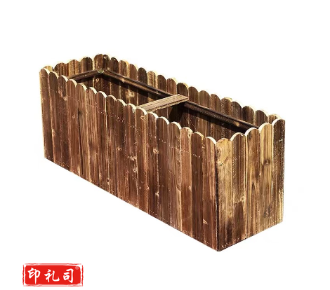 碳化防腐木花箱  花槽花盆  尺寸：60*40*30cm
