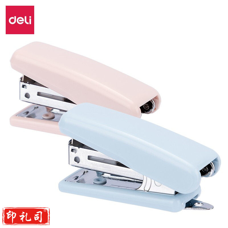 得力(deli) 0222 订书机学生用迷你小号便携订书器装订用品手握式钉书机 颜色随机