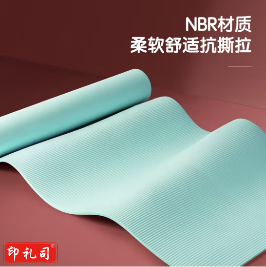 得力(deli)高密度加宽加长健身垫(绑带+网包)加厚防滑运动垫 蓝色FD800