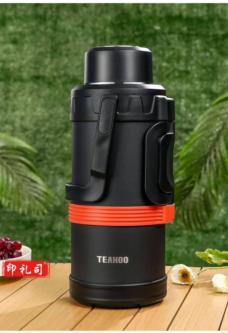 琪虎矮墩316不锈钢大容量保温水壶户外保温杯车载便携暖壶 5升