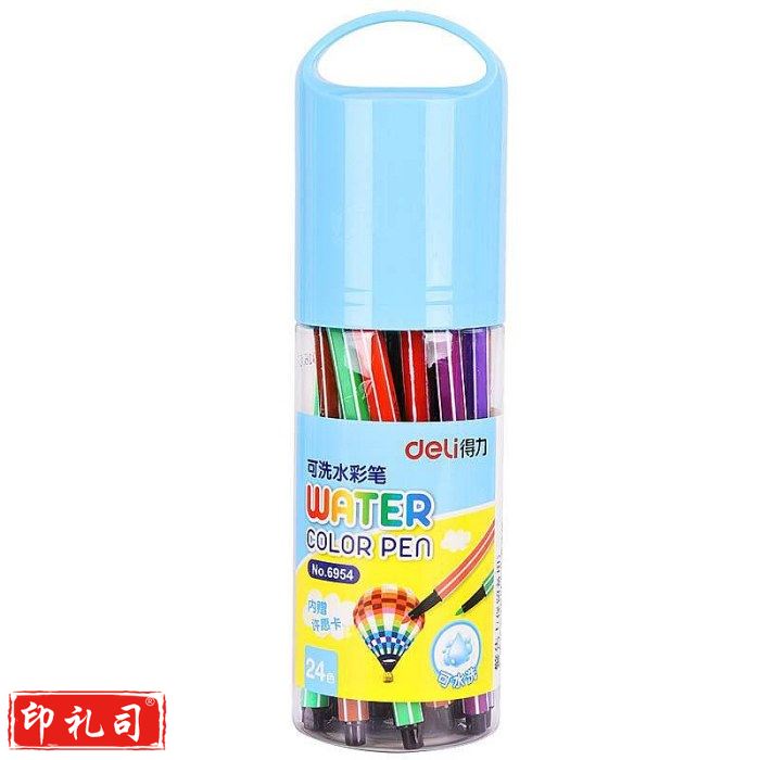 得力(deli)水彩笔24色/桶 6954