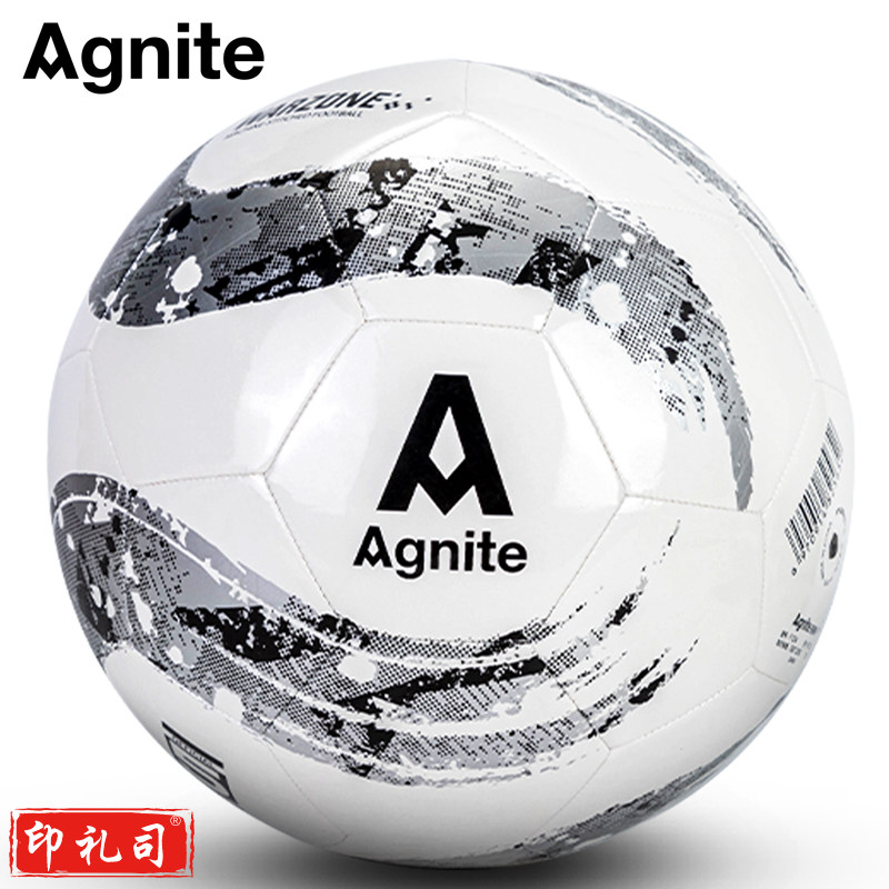 安格耐特(Agnite) F1234_5号TPU机缝考试训练足球(银色+白色)(个)