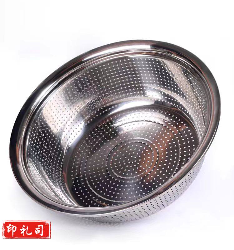不锈钢大漏盆洗菜盆控油漏眼盆沥水盆 外径约58*39*18.5cm
