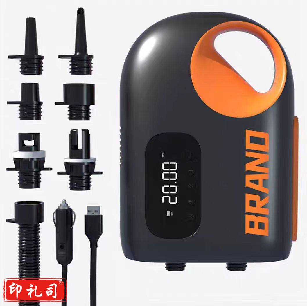  桨板冲锋舟橡皮船拉丝充气床垫SUP打气泵12V皮划艇充气船充气泵7500MAH锂电板