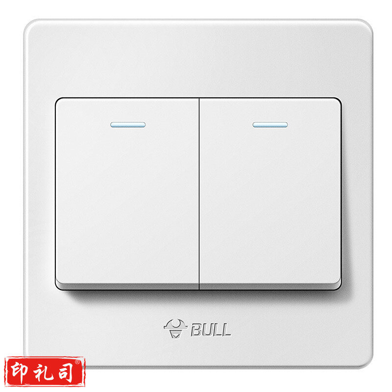 公牛 BULL 开关面板二开单控开关 86型面板 (白色) (新国标)