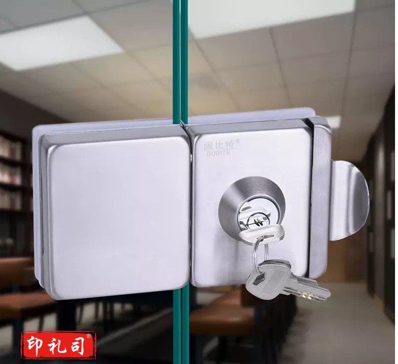  玻璃门锁 门锁带反锁钮 插销
