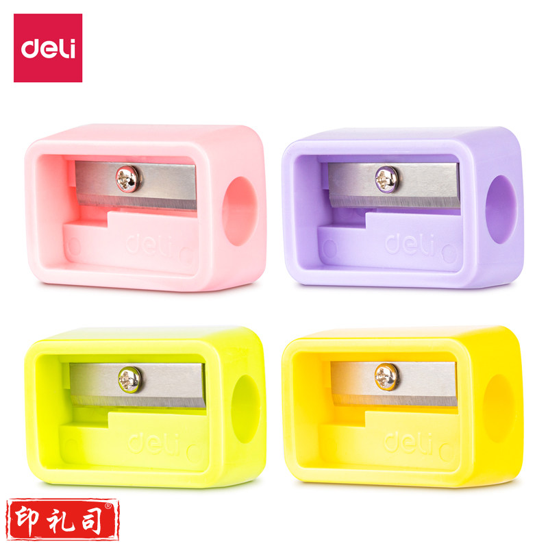 得力68662 大号洞洞笔卷笔刀(混)(桶)