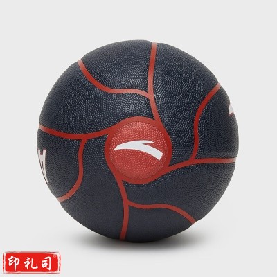安踏 ANTA 灵丹篮球7号 成人比赛防滑耐磨水泥地室内外青少年儿童七号PU球 黑红色