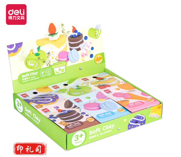 得力67838主题粘土-美食(混)单个装