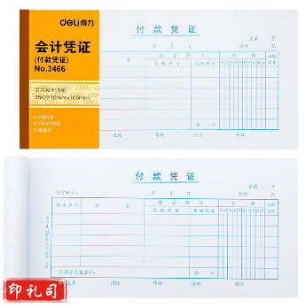 得力3466付款凭证(白色)
