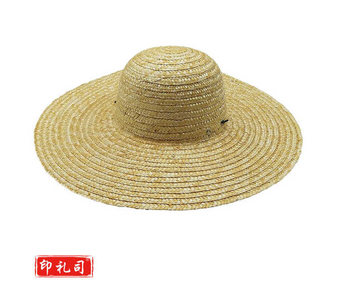 夏季农民草帽 防晒遮阳工地帽 大沿麦秆草编帽 直径约45cm
