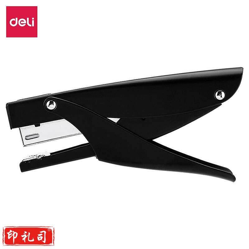 得力 0346 手握式全金属订书机  12号 黑色 6个/包