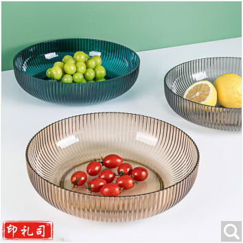 水果盘糖果零食盘干果盘轻奢风家用客厅托盘简约大号果盘 轻奢水果盘【圆形】绿色