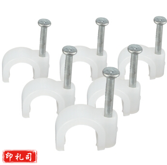 10mm 线卡扣圆形钢钉线卡理线器网线卡墙钉每袋100个