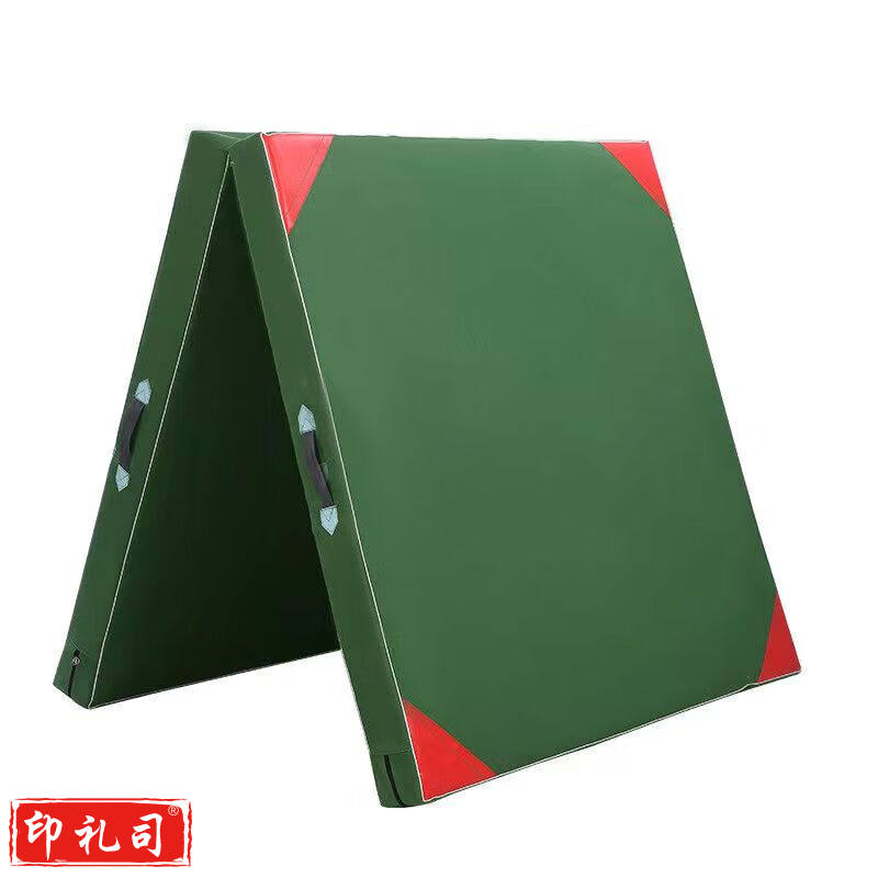 体操垫学生仰卧起坐垫子瑜伽防滑折叠舞蹈海绵垫武术学校空翻垫有机硅帆布100x50x5cm 两折