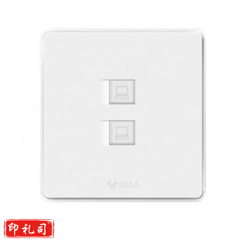 公牛(BULL) 双网线插座二位墙壁86型宽带信息双电脑双网口网络面板（超五类线） G18T222装饰开关插座面板 纹理白