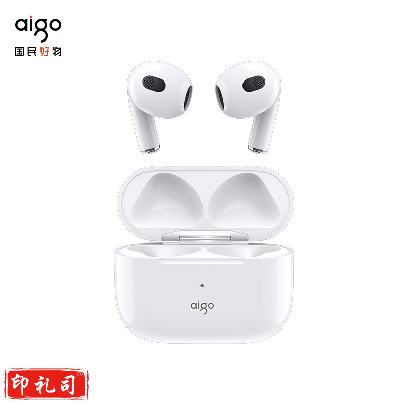 爱国者（aigo） 真无线蓝牙耳机T60降噪HIFI音质入耳式蓝牙耳机运动型开盖即连+蓝牙5.1蓝牙耳机 TWS真无线蓝牙耳机 