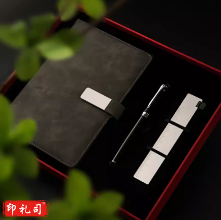  创意礼物商务高档A5笔记本记事本签字笔礼盒 燕归·沧澜【墨灰·三件套】