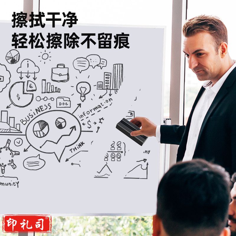 得力(deli)124*54*28mm白板磁性白板擦黑板擦 黑色50160