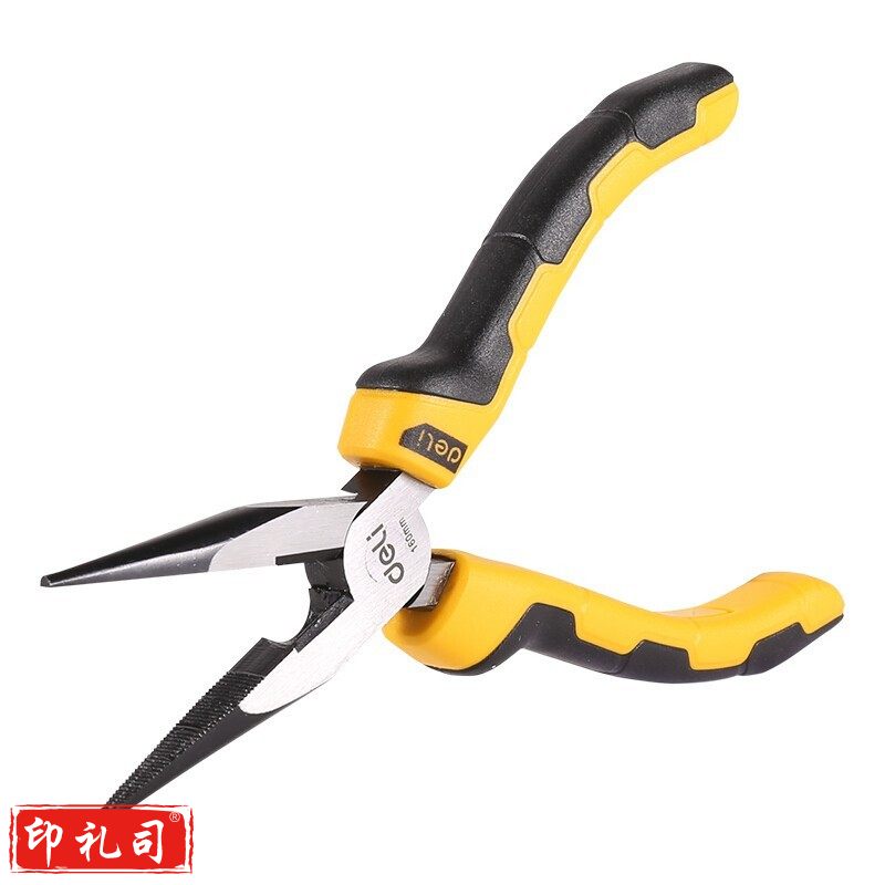 得力（deli）尖嘴钳6寸8寸尖口钳子钢丝钳  尖头胶钳工具夹钳老虎钳子胶柄6寸/160mm/DL2106