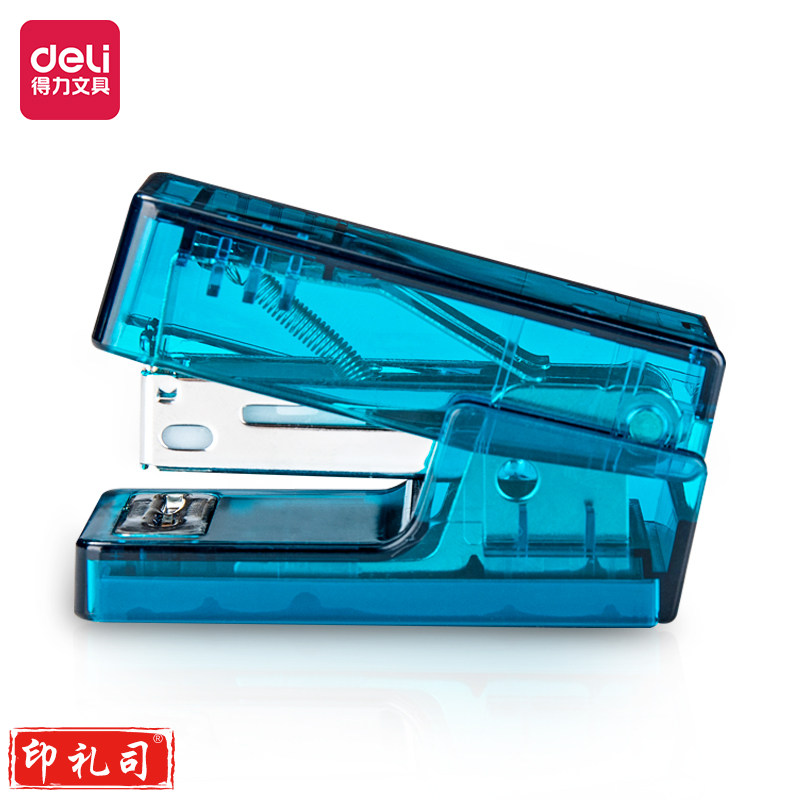 纽赛NS083F 透明迷你订书机(透明蓝)(1订书机+1盒钉/盒)