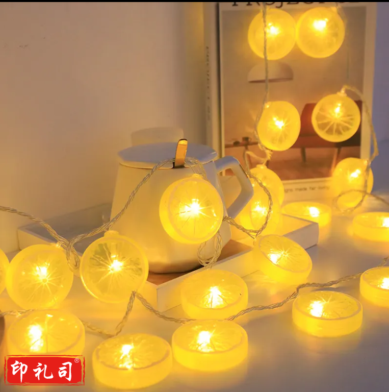 柠檬片装饰灯ins风彩灯闪灯串星星网红灯黄柠檬3米20灯