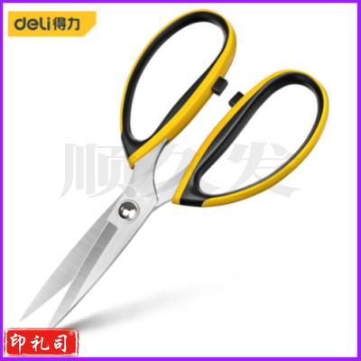 得力工具 DL358007 不锈钢强力剪(黄) 7″（单位：把）