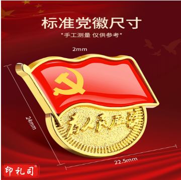 党徽 党员徽章 党徽胸章 厚度2mm 磁扣款 20个起售