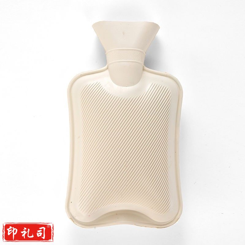 注水加厚防爆可拆洗双插手毛绒布套橡胶热水袋暖水袋1000ml橡胶热水袋