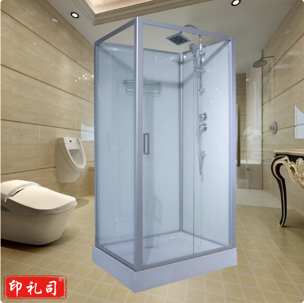 长方形整体淋浴房家用浴室沐浴房一体封闭浴房钢化玻璃隔断洗澡间白色左群