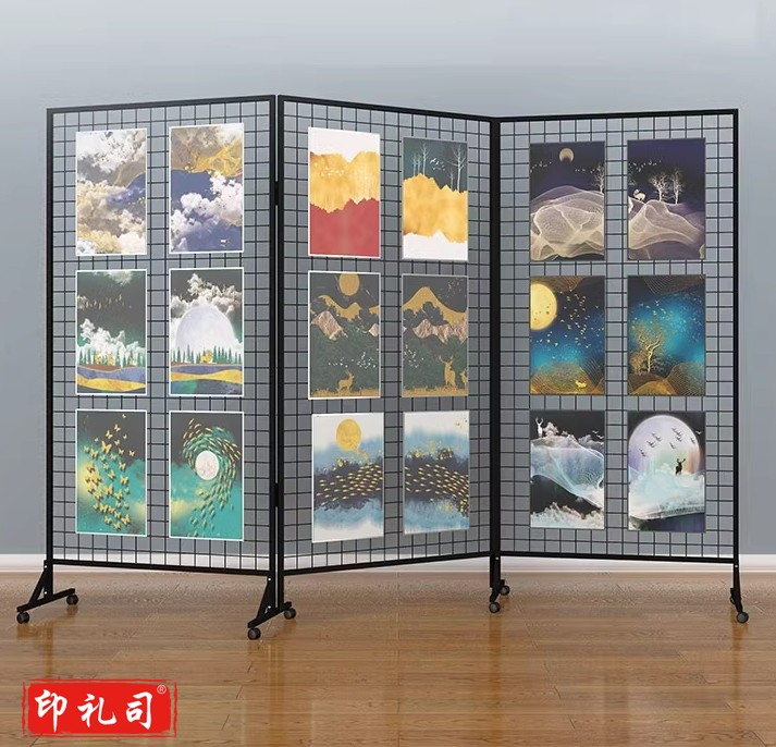 折叠网格展示架画展画室幼儿园作品展示架移动展览架户外美术展示