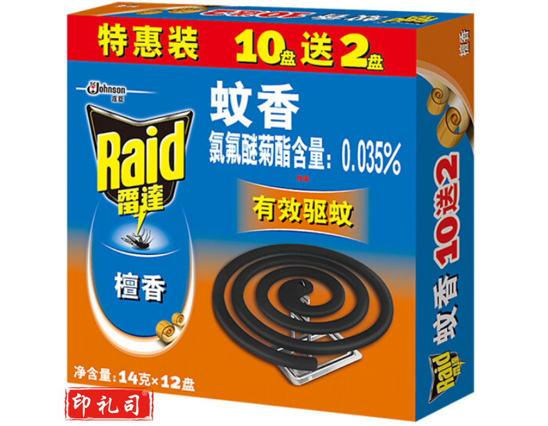 雷达(Raid) 蚊香 12盘*14g盘装 檀香型 灭蚊 防蚊虫 驱蚊器2350651
