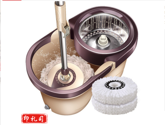 旋转拖把桶免手洗拖布桶懒人墩布好神拖手压式自甩水地拖墩布2个头