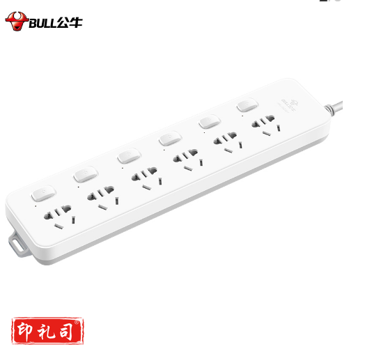 公牛(BULL)GN-313 新国标插座/插线板 6位分控全长3米 超功率保护插座