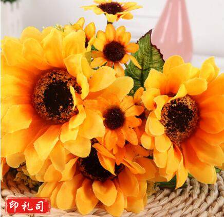 向日葵 仿真花绢花仿真假花 装饰花束(单枝)(10支起拍)