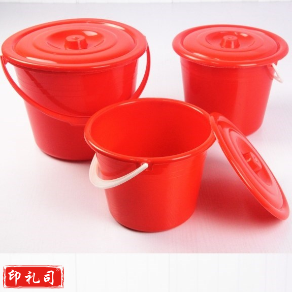 巨联  小塑料桶 提把小桶 3升带盖    儿童小水桶塑料桶  调油漆桶 水桶 小红桶  塑料油漆桶   个