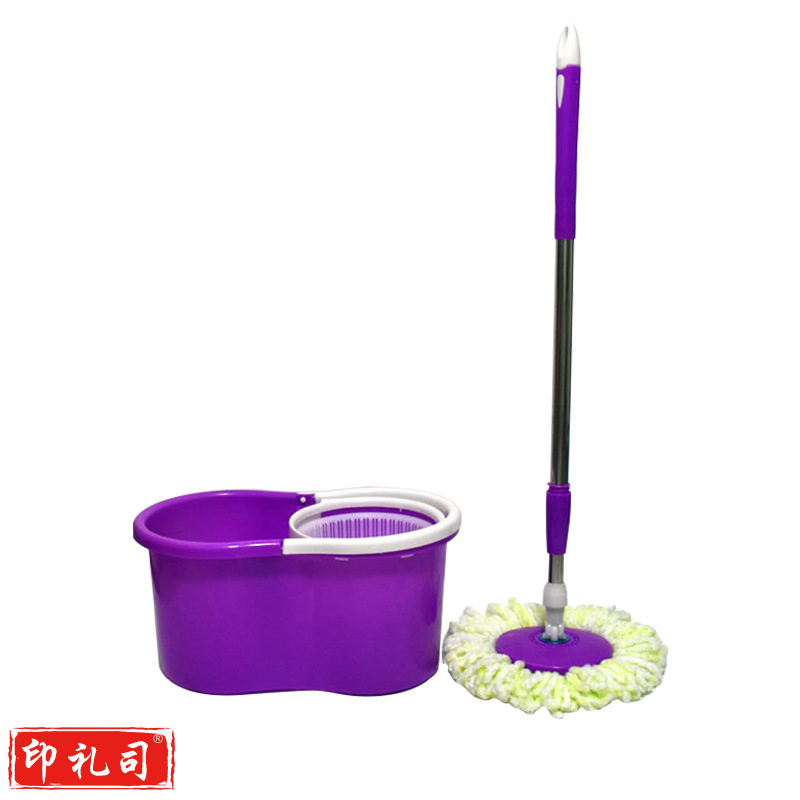 好神拖手压式旋转拖把桶套装 不锈钢篮