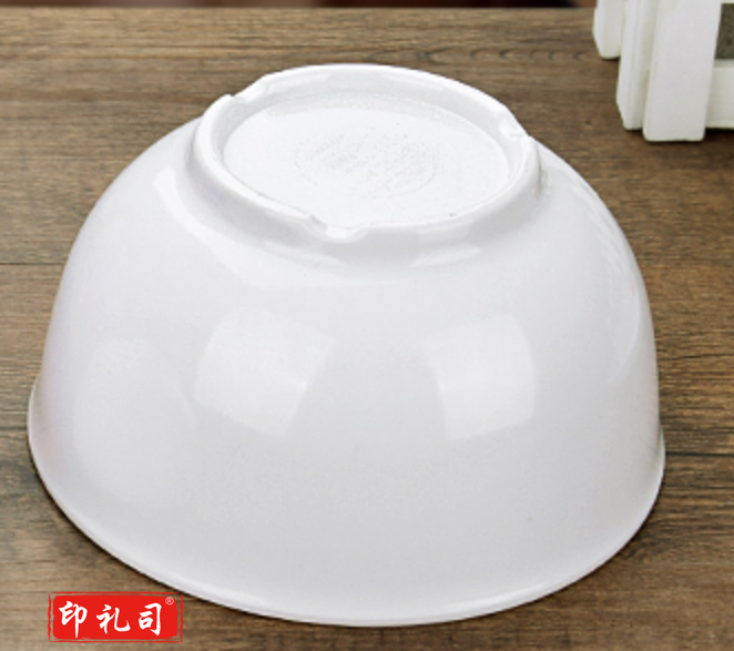 密胺餐具 白色5寸高光加厚米饭碗.