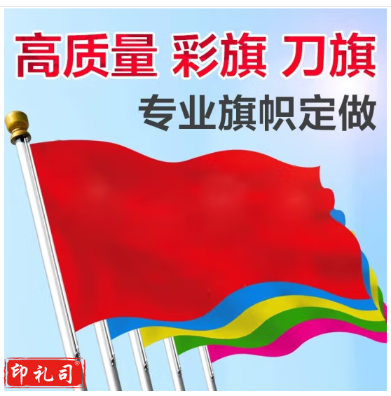 旗帜定做小旗子 刀旗彩旗飘旗制作导游户外广告旗订做公司厂旗队旗班旗校旗手摇小红旗 双面印 1号旗(288*192cm) 定制