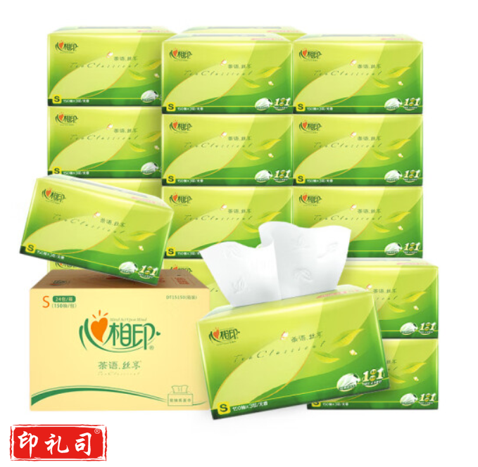心相印 抽纸 茶语丝享 真S码3层150抽*24包