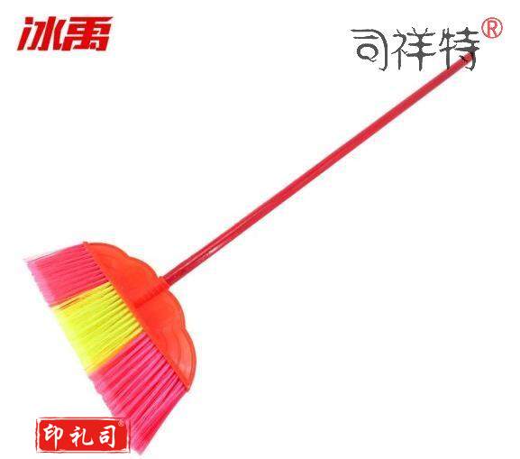 冰禹BYrl-25 清洁环卫物业笤帚扫把 户外清洁扫帚 大双喜开绒带木杆(10把)