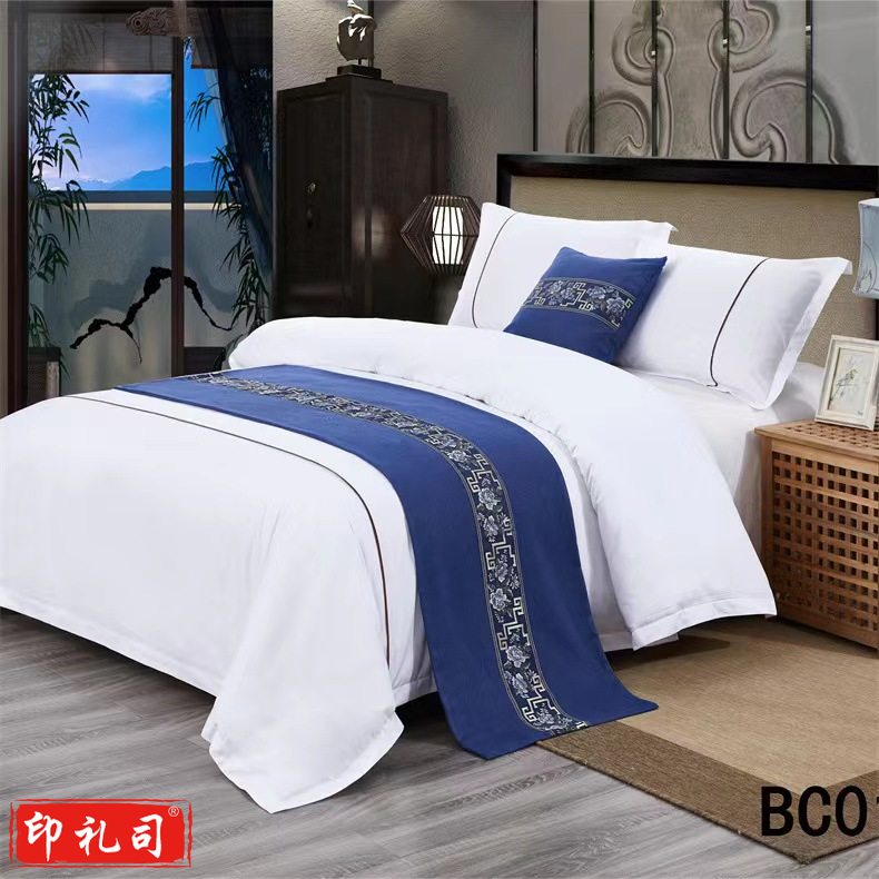 酒店宾馆床尾巾 床上用品酒店床旗