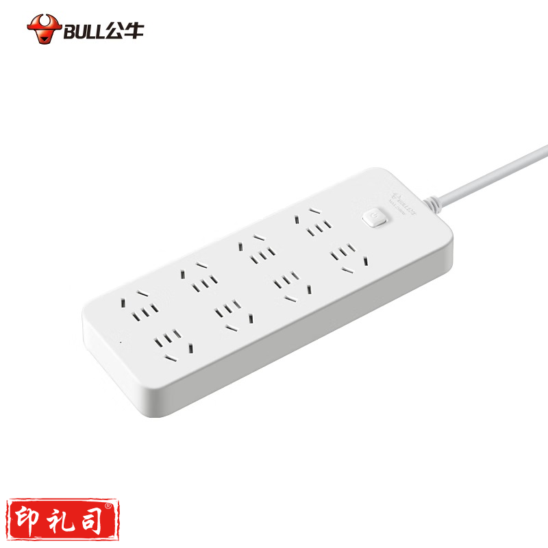 公牛（BULL）超功率保护 新国标插座/插线板/插排/排插/接线板/拖线板 GN-B2080 8位总控开关全长2米