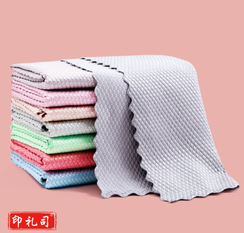 鱼鳞布吸水不易掉毛擦玻璃杯碗桌镜子无痕鱼鳞抹布厨房擦桌 清洁巾