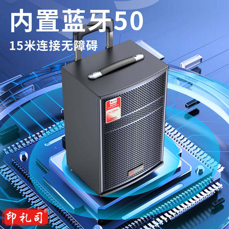 志高(CHIGO)广场舞移动便携拉杆音箱大尺寸户外蓝牙音响大功率无线话筒家用K歌演出摆摊门面开业播放器扩音器 26时组合喇叭+无线话筒*2支