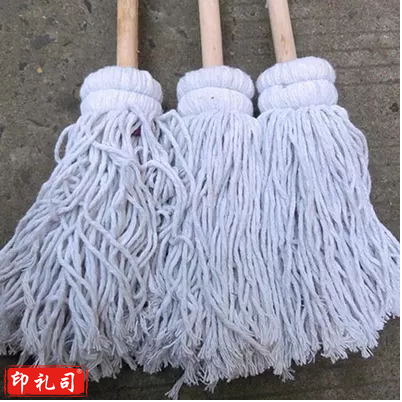 巨联 大圆头木把墩布棉线吸水拖把老式拖布1个裝  TJHX03280925479852