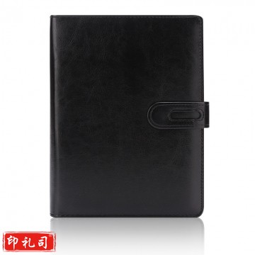 申士（SHEN SHI） B5/16K 9孔商务活页皮面本 办公记事笔记本子 黑色