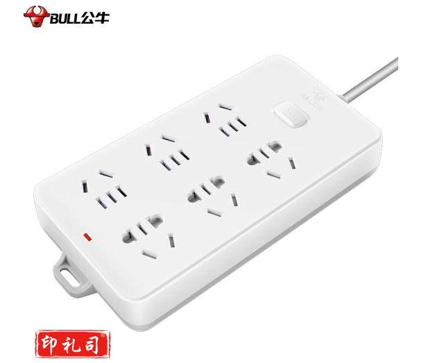 公牛（BULL) GN-109K 6位总控3米线长插线板