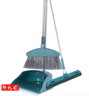 防风扫把套装懒人扫帚簸箕苕帚扫地笤帚拖把软毛不粘头发神簸畚箕条帚扫地器 地刮三件套蓝色